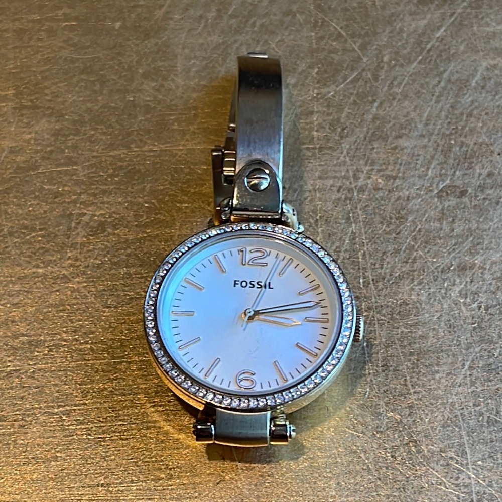 Fossil Rhinestone Faced Gold-Toned Ladies Watch